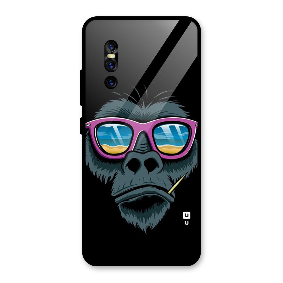 Cool Monkey Beach Sunglasses Glass Back Case for Vivo V15 Pro