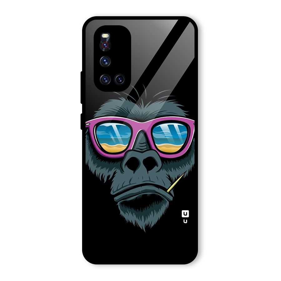 Cool Monkey Beach Sunglasses Glass Back Case for Vivo V19