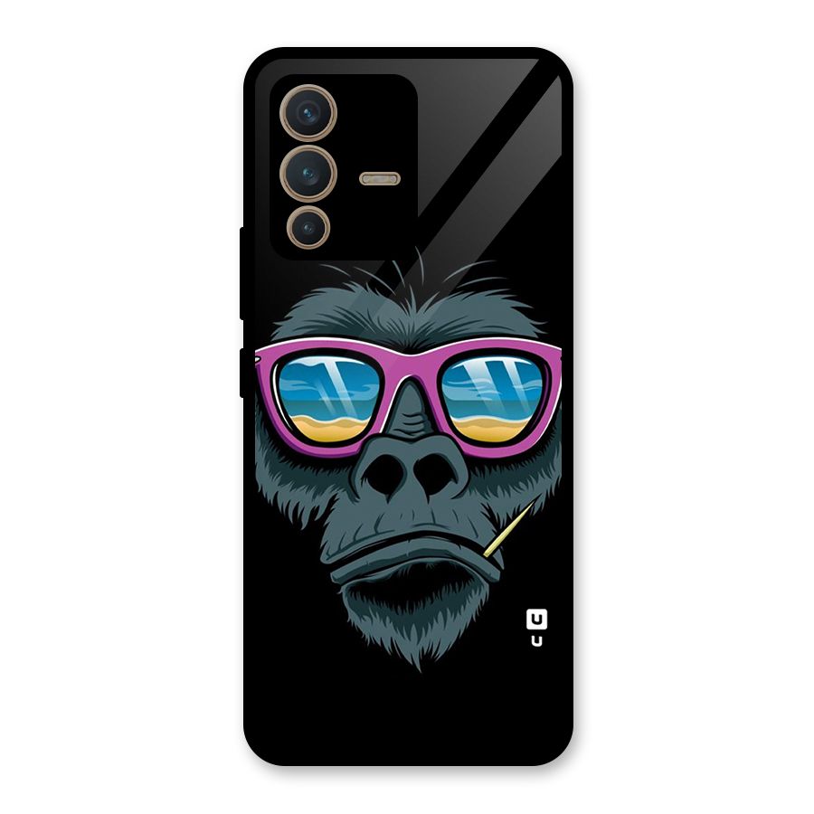 Cool Monkey Beach Sunglasses Glass Back Case for Vivo V23 5G