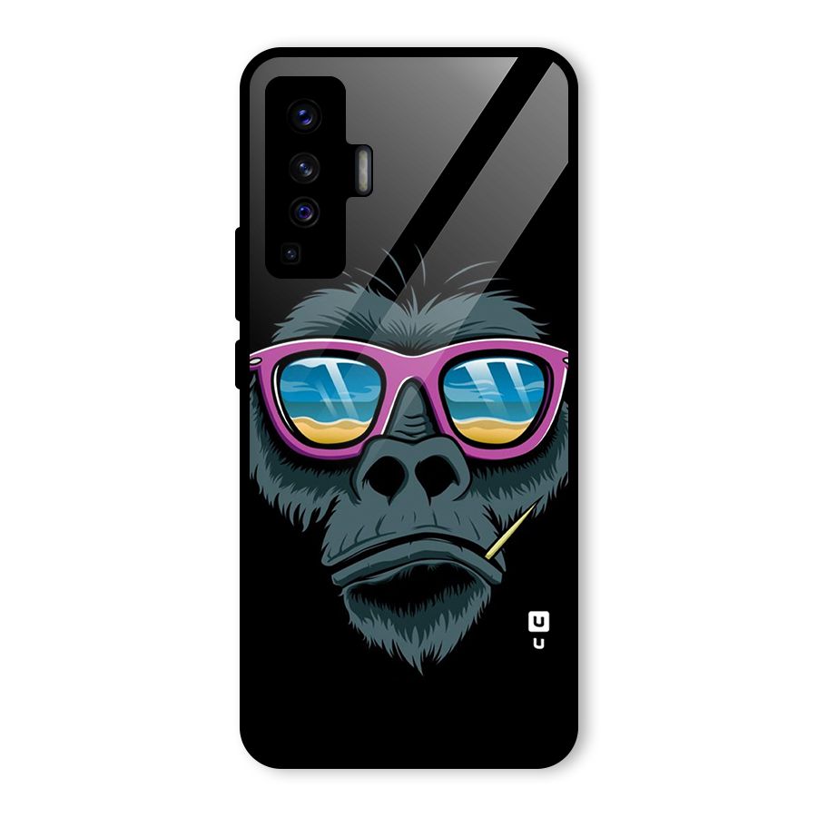 Cool Monkey Beach Sunglasses Glass Back Case for Vivo X50