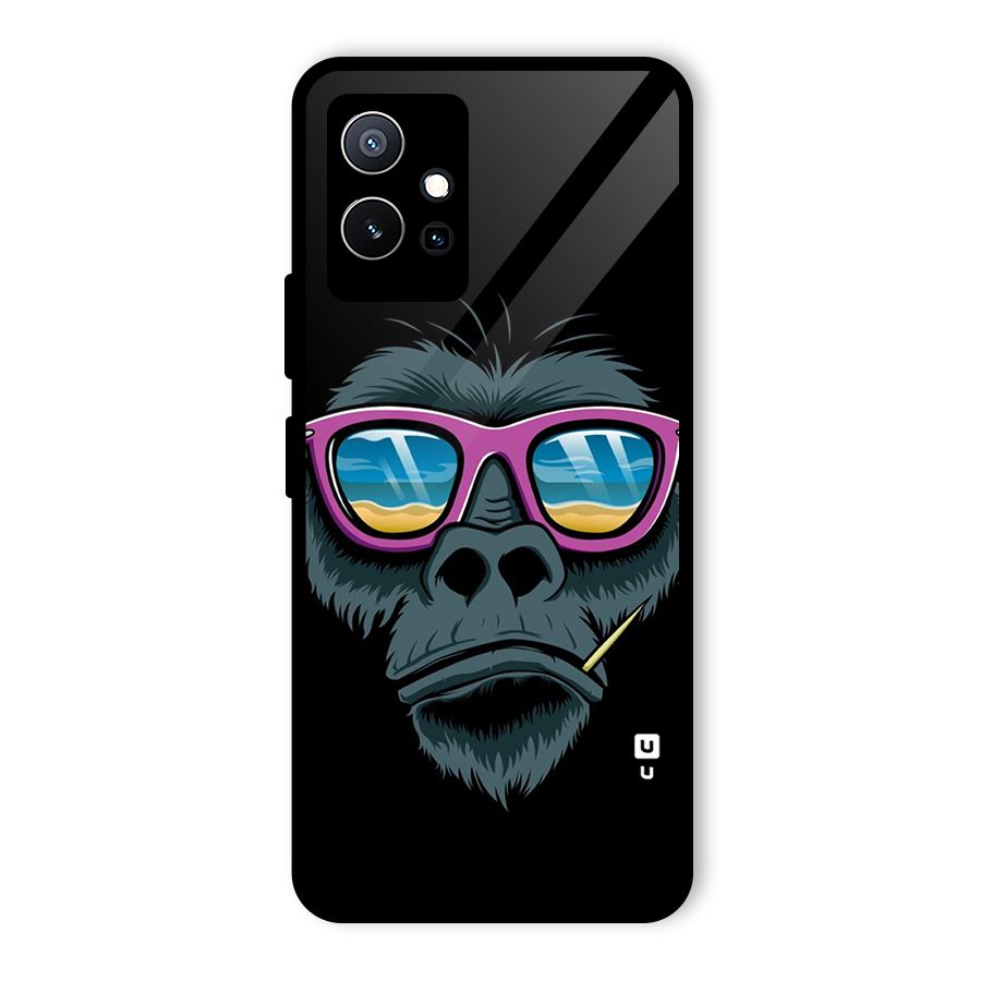 Cool Monkey Beach Sunglasses Glass Back Case for Vivo Y75 5G