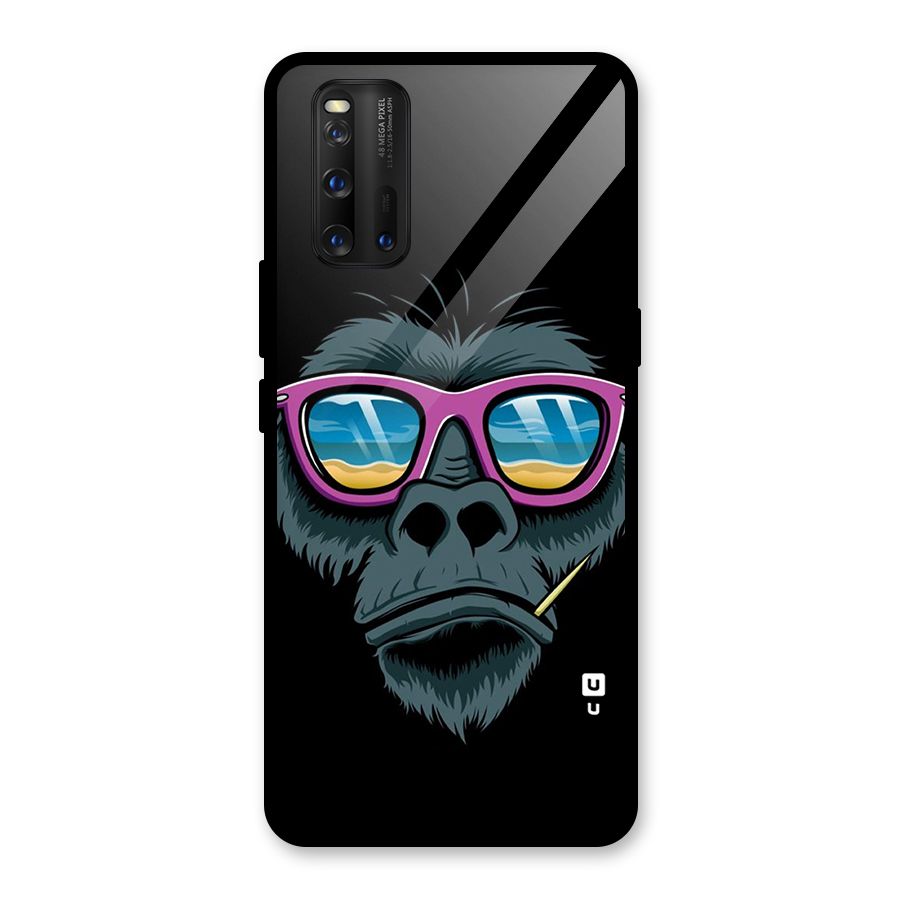 Cool Monkey Beach Sunglasses Glass Back Case for Vivo iQOO 3