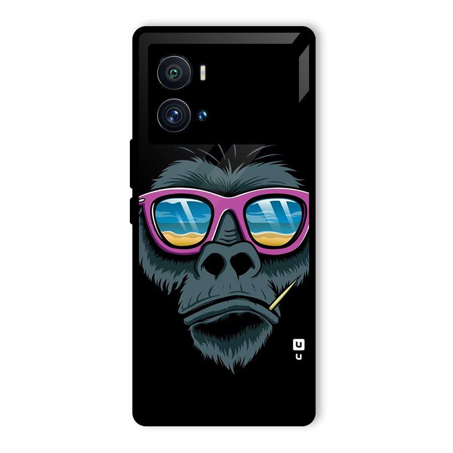 Cool Monkey Beach Sunglasses Glass Back Case for Vivo iQOO 9 Pro