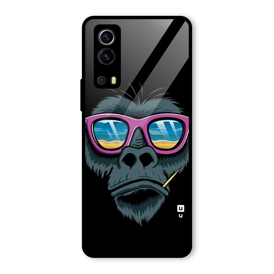 Cool Monkey Beach Sunglasses Glass Back Case for Vivo iQOO Z3