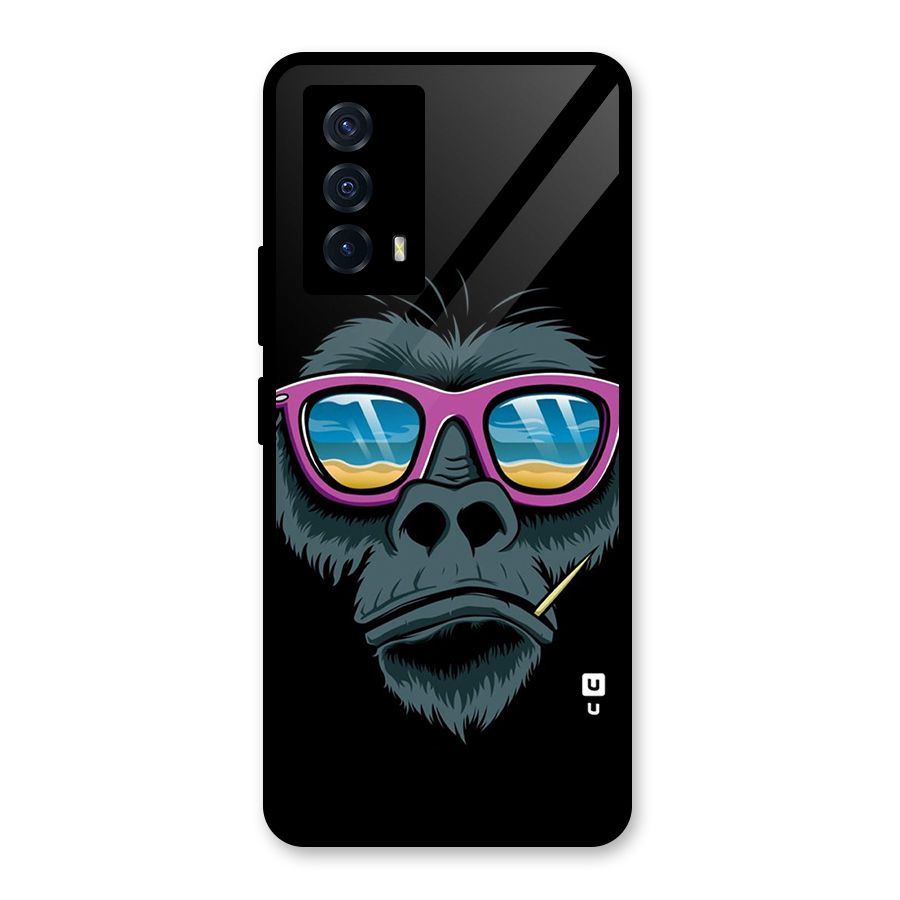 Cool Monkey Beach Sunglasses Glass Back Case for Vivo iQOO Z5