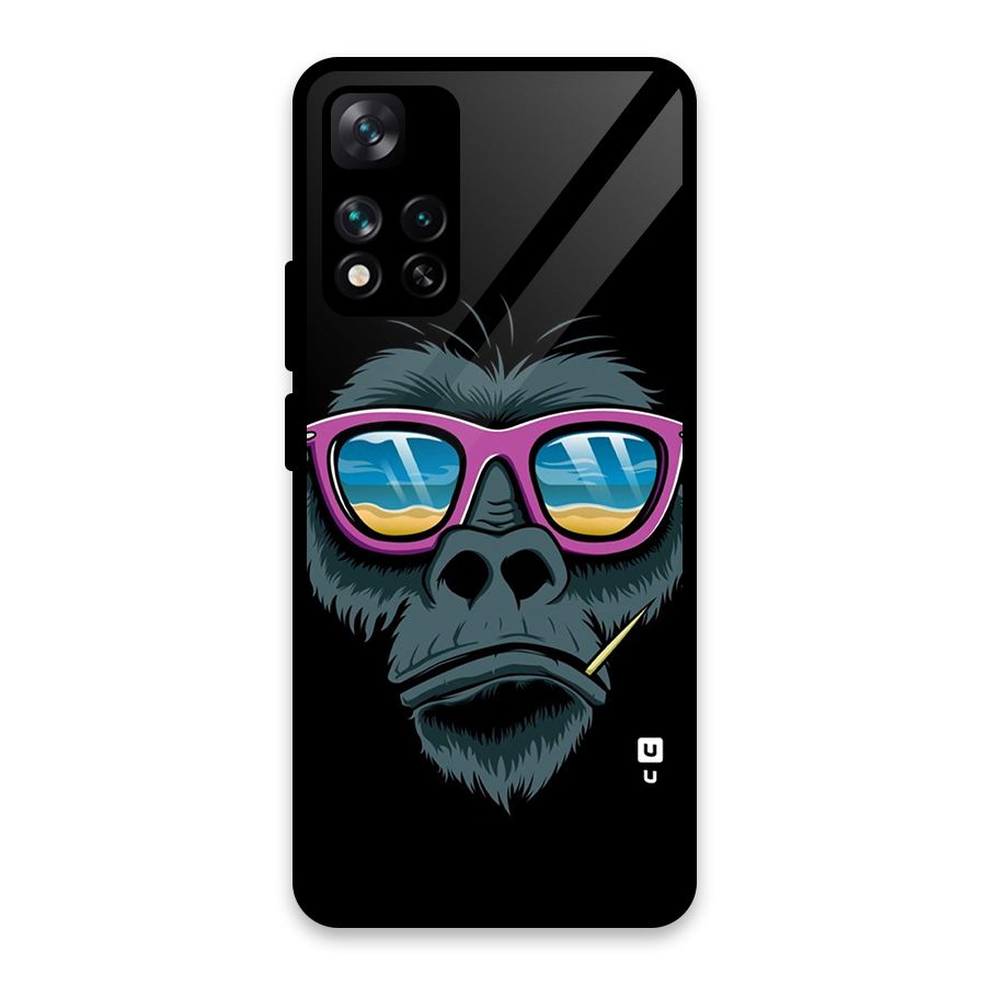 Cool Monkey Beach Sunglasses Glass Back Case for Xiaomi 11i 5G