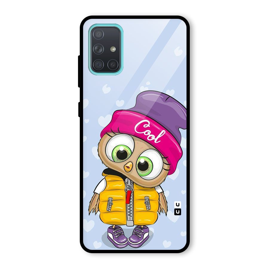 Cool Owl Glass Back Case for Galaxy A71