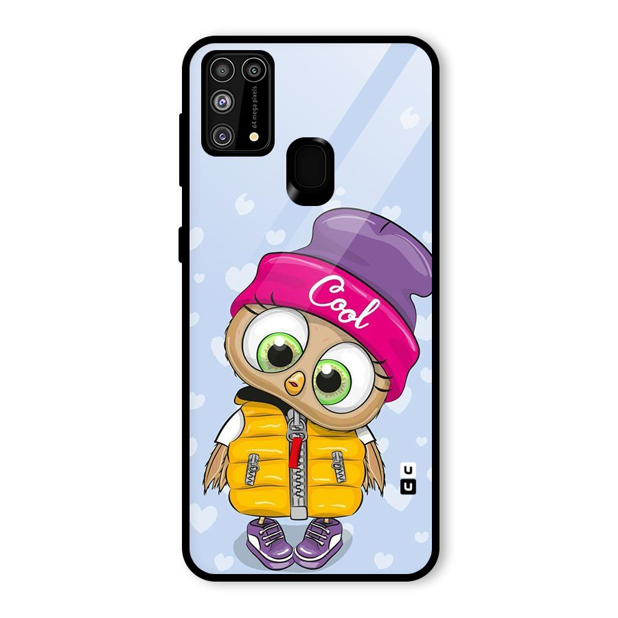 Cool Owl Glass Back Case for Galaxy F41