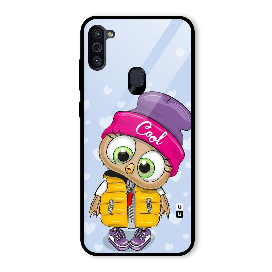Cool Owl Glass Back Case for Galaxy M11