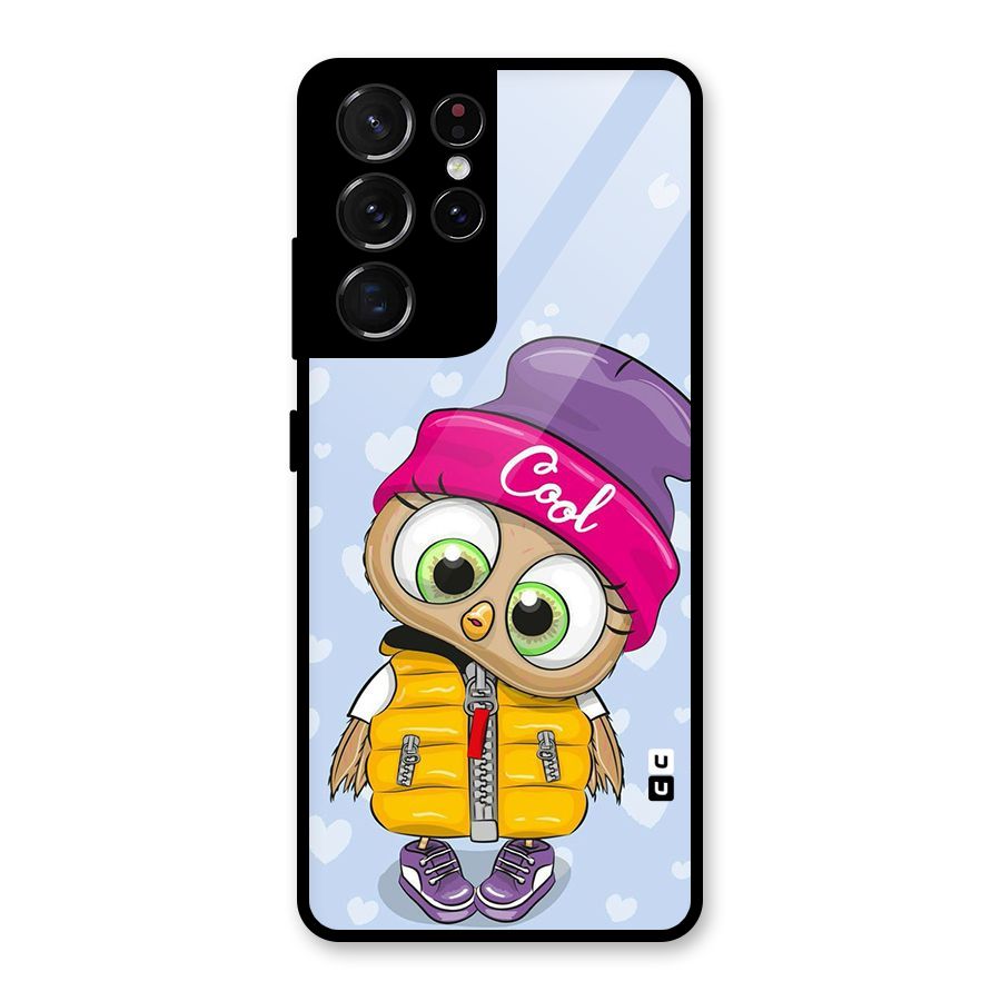 Cool Owl Glass Back Case for Galaxy S21 Ultra 5G