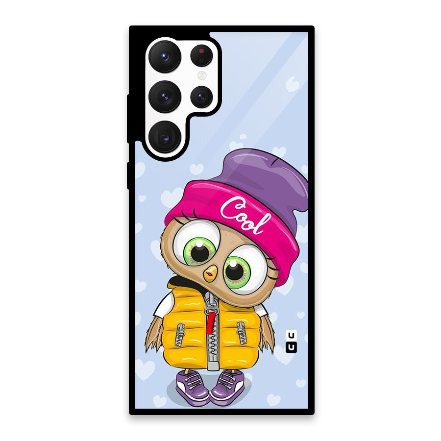 Cool Owl Glass Back Case for Galaxy S22 Ultra 5G