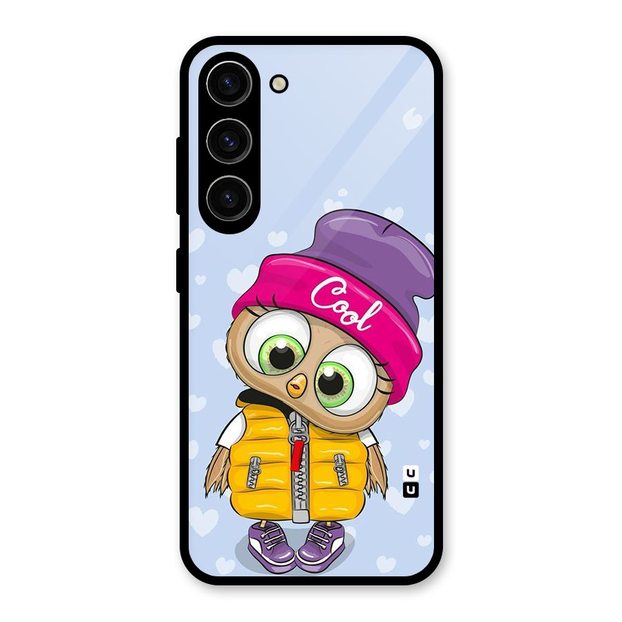 Cool Owl Glass Back Case for Galaxy S23