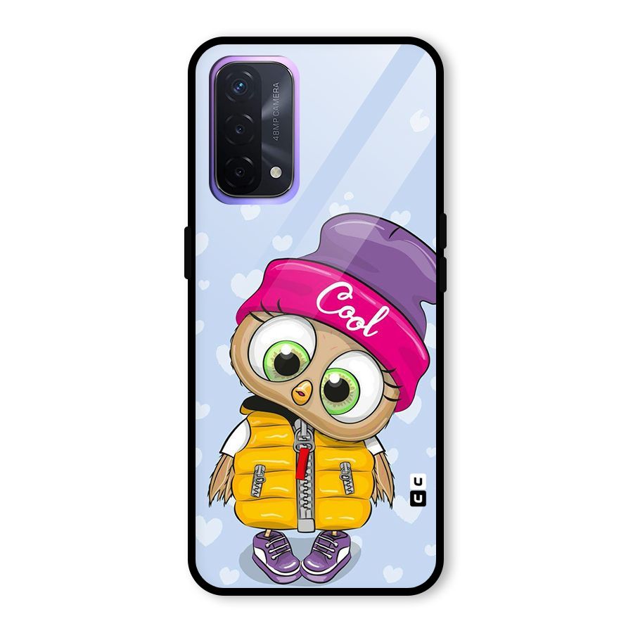 Cool Owl Glass Back Case for Oppo A74 5G