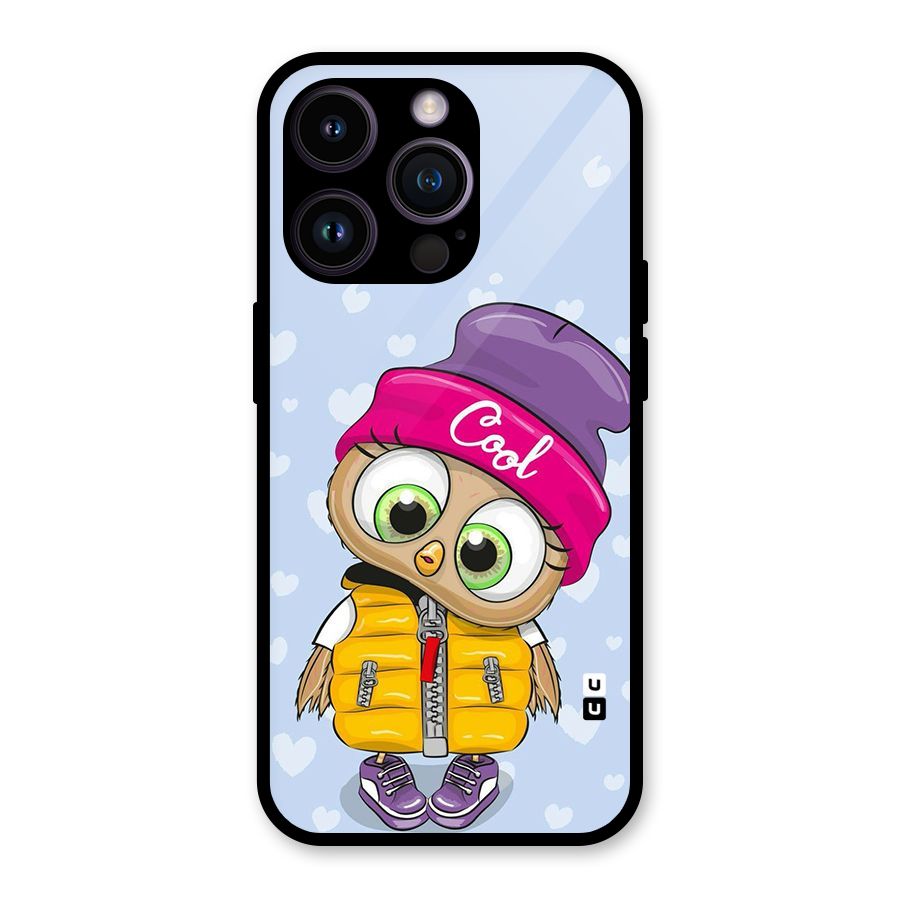 Cool Owl Glass Back Case for iPhone 14 Pro