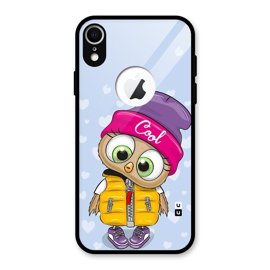 Cool Owl Glass Back Case for iPhone XR Logo Cut