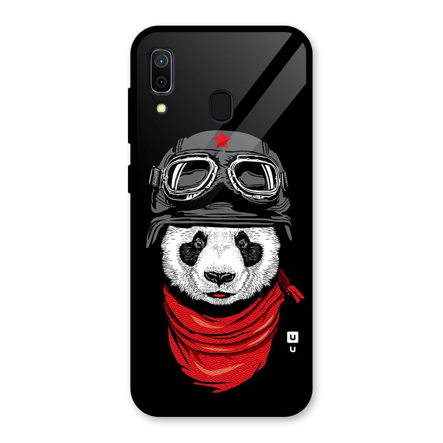 Cool Panda Soldier Art Glass Back Case for Galaxy A30