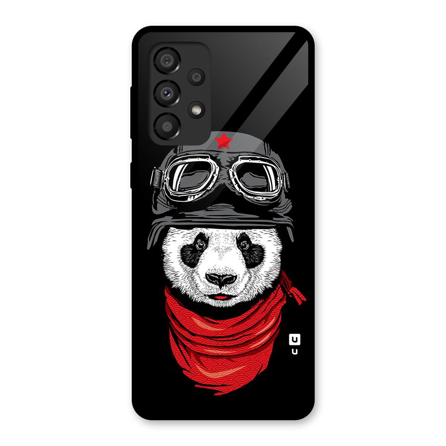 Cool Panda Soldier Art Glass Back Case for Galaxy A33 5G