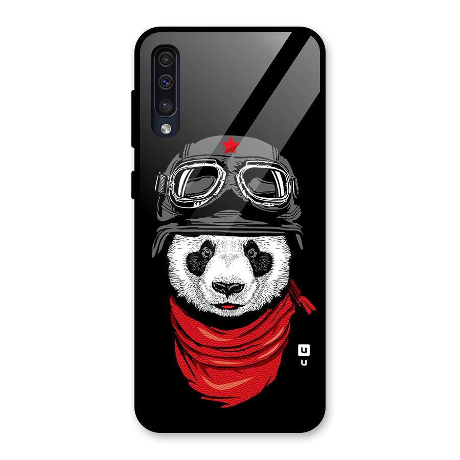 Cool Panda Soldier Art Glass Back Case for Galaxy A50