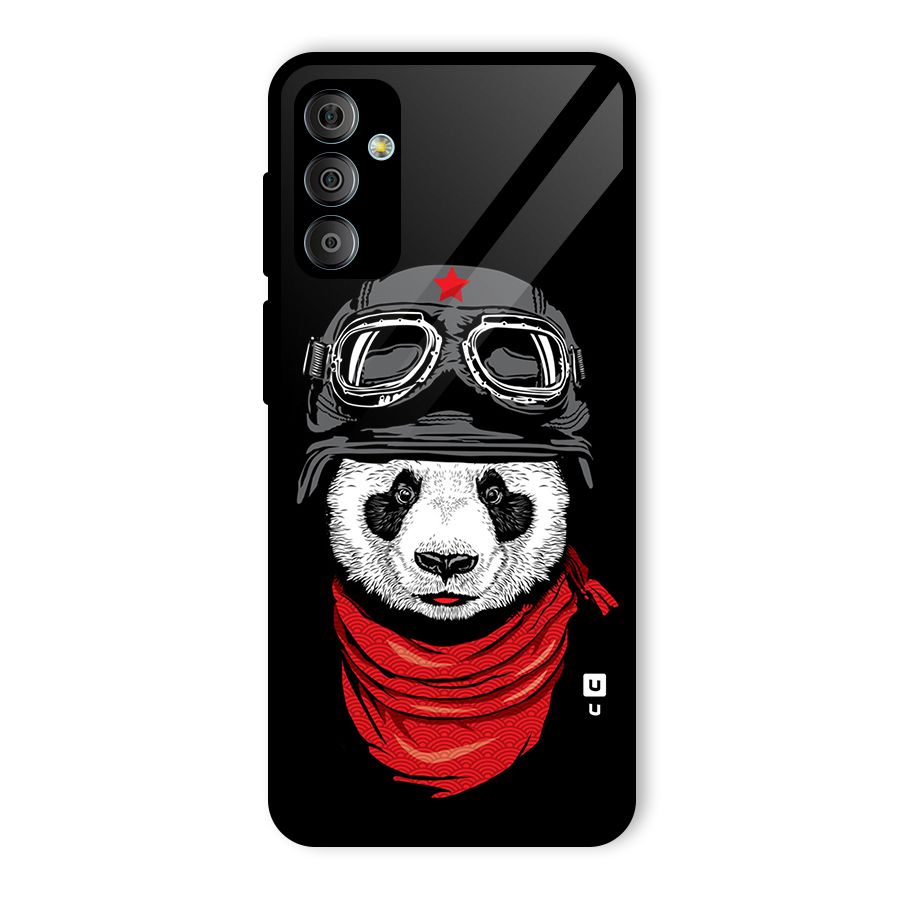 Cool Panda Soldier Art Glass Back Case for Galaxy F23
