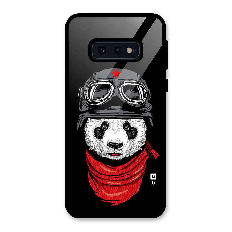 Cool Panda Soldier Art Glass Back Case for Galaxy S10e