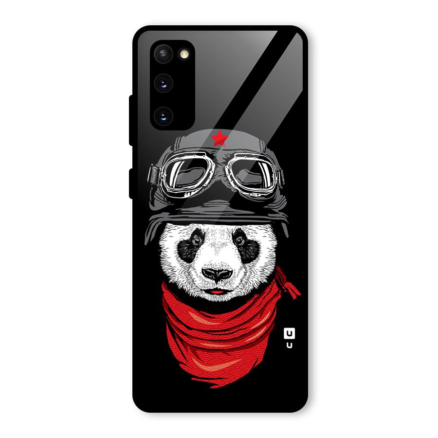 Cool Panda Soldier Art Glass Back Case for Galaxy S20 FE