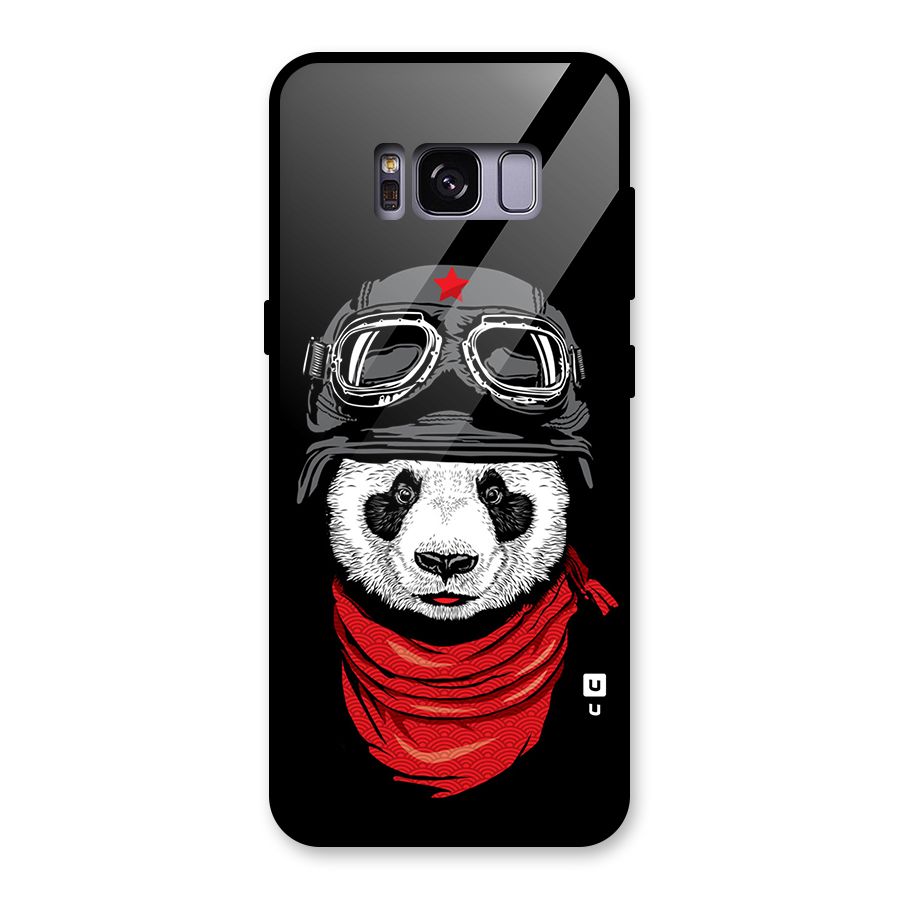 Cool Panda Soldier Art Glass Back Case for Galaxy S8