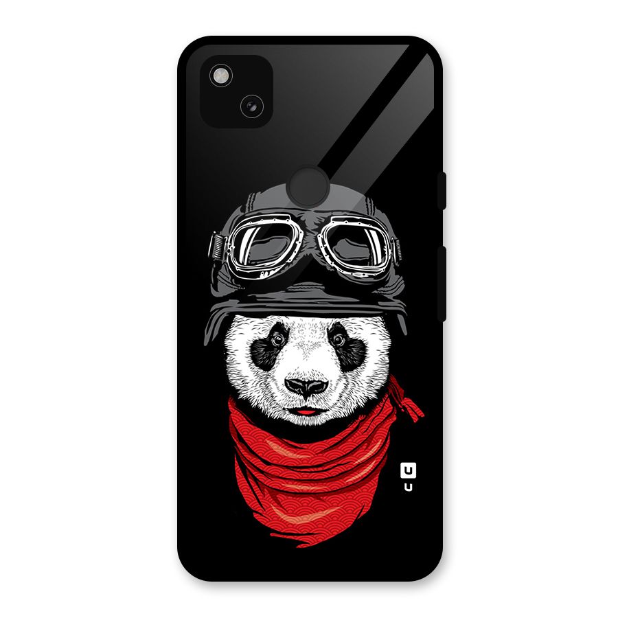 Cool Panda Soldier Art Glass Back Case for Google Pixel 4a