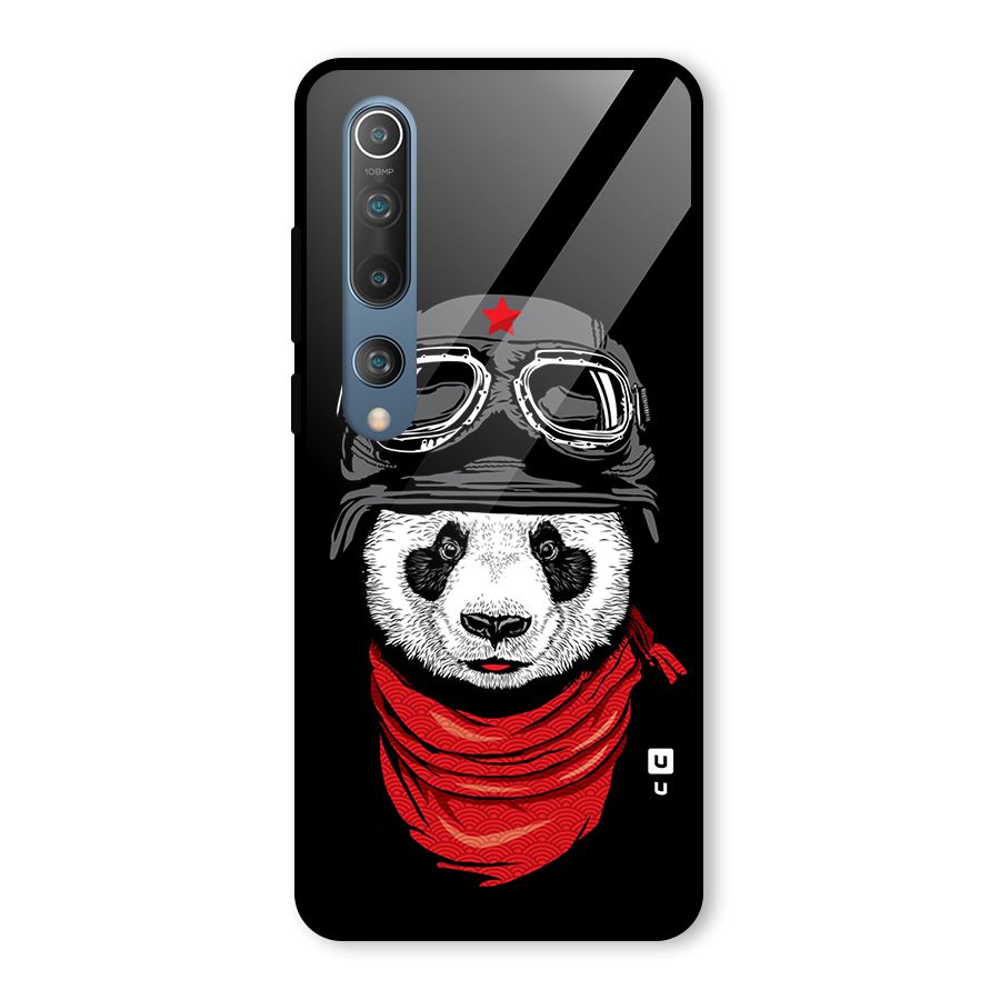 Cool Panda Soldier Art Glass Back Case for Mi 10