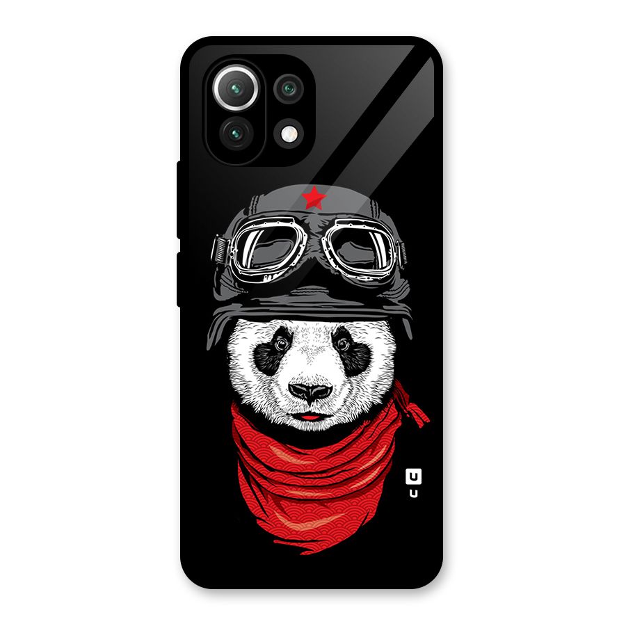 Cool Panda Soldier Art Glass Back Case for Mi 11 Lite