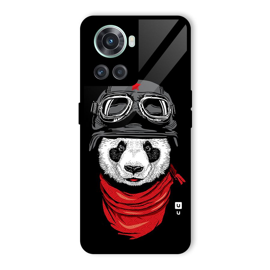 Cool Panda Soldier Art Glass Back Case for OnePlus 10R