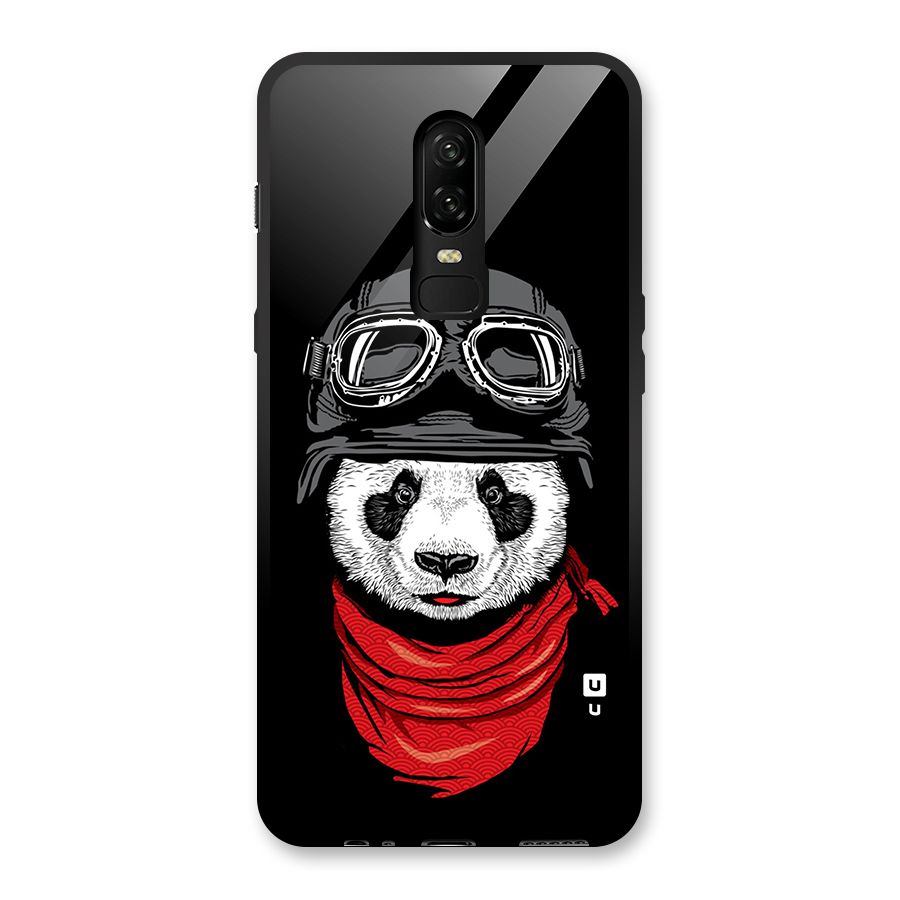 Cool Panda Soldier Art Glass Back Case for OnePlus 6