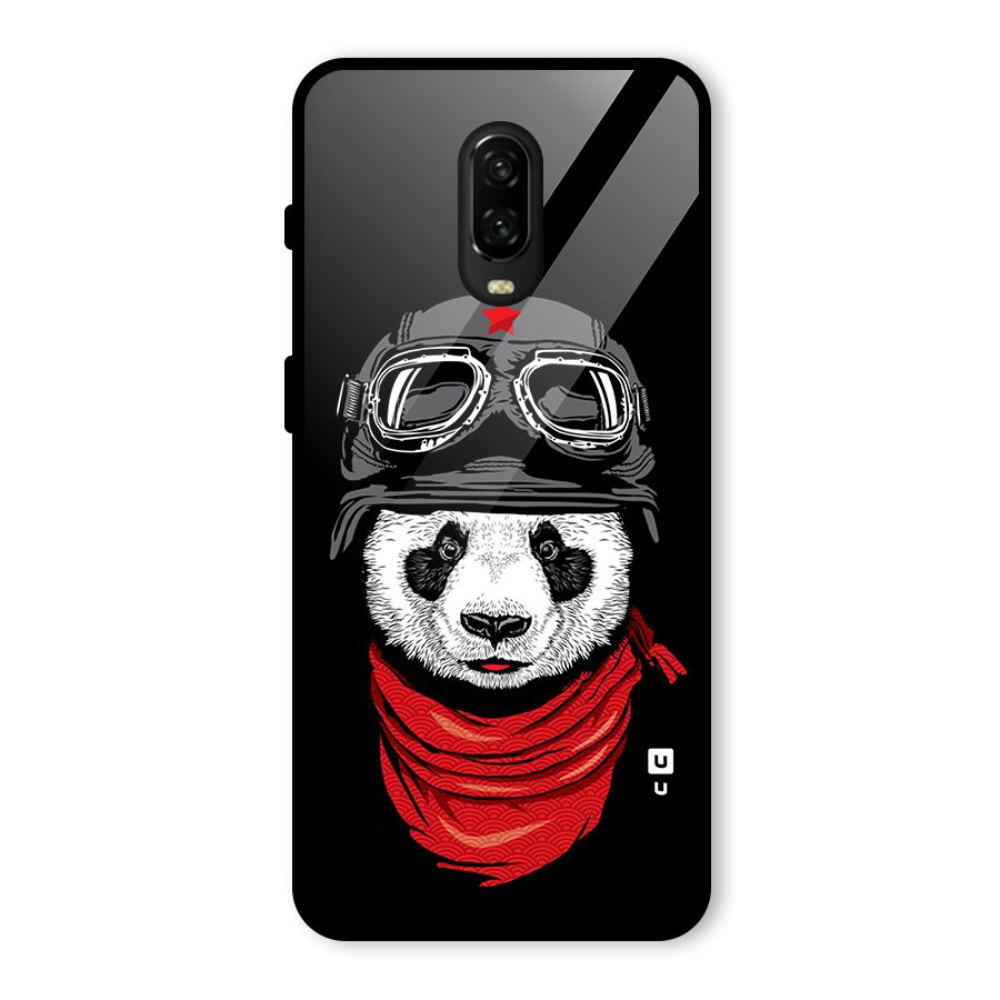 Cool Panda Soldier Art Glass Back Case for OnePlus 6T