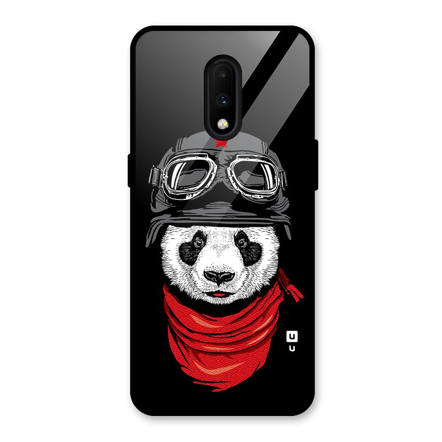 Cool Panda Soldier Art Glass Back Case for OnePlus 7