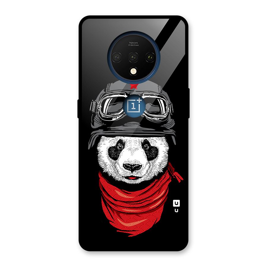 Cool Panda Soldier Art Glass Back Case for OnePlus 7T