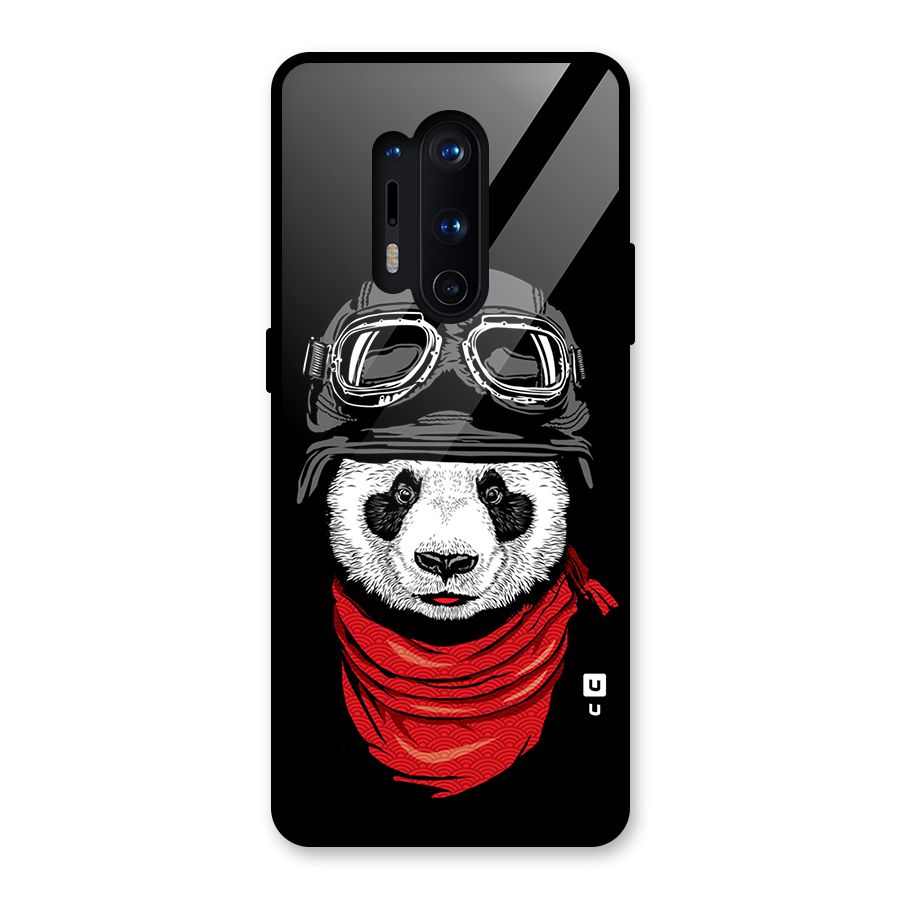 Cool Panda Soldier Art Glass Back Case for OnePlus 8 Pro