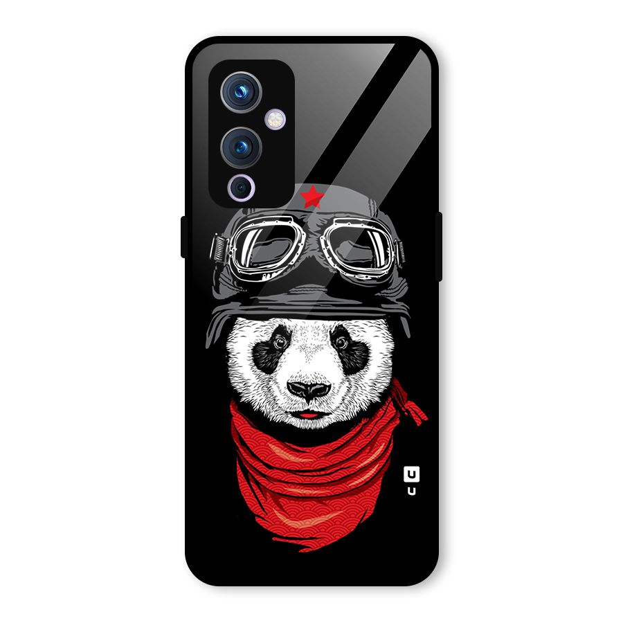 Cool Panda Soldier Art Glass Back Case for OnePlus 9