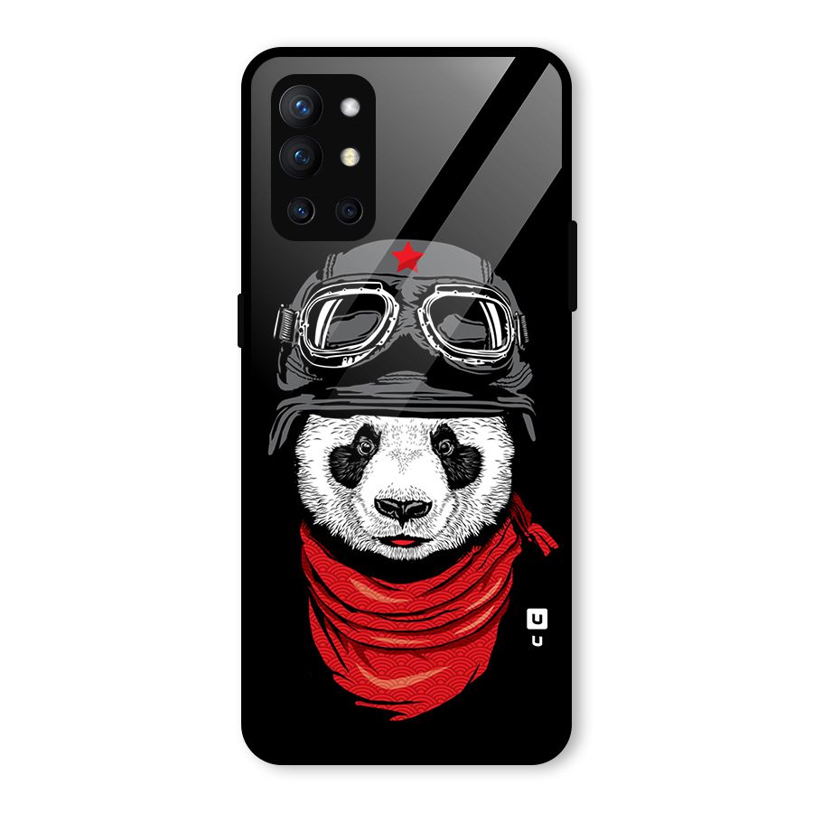 Cool Panda Soldier Art Glass Back Case for OnePlus 9R