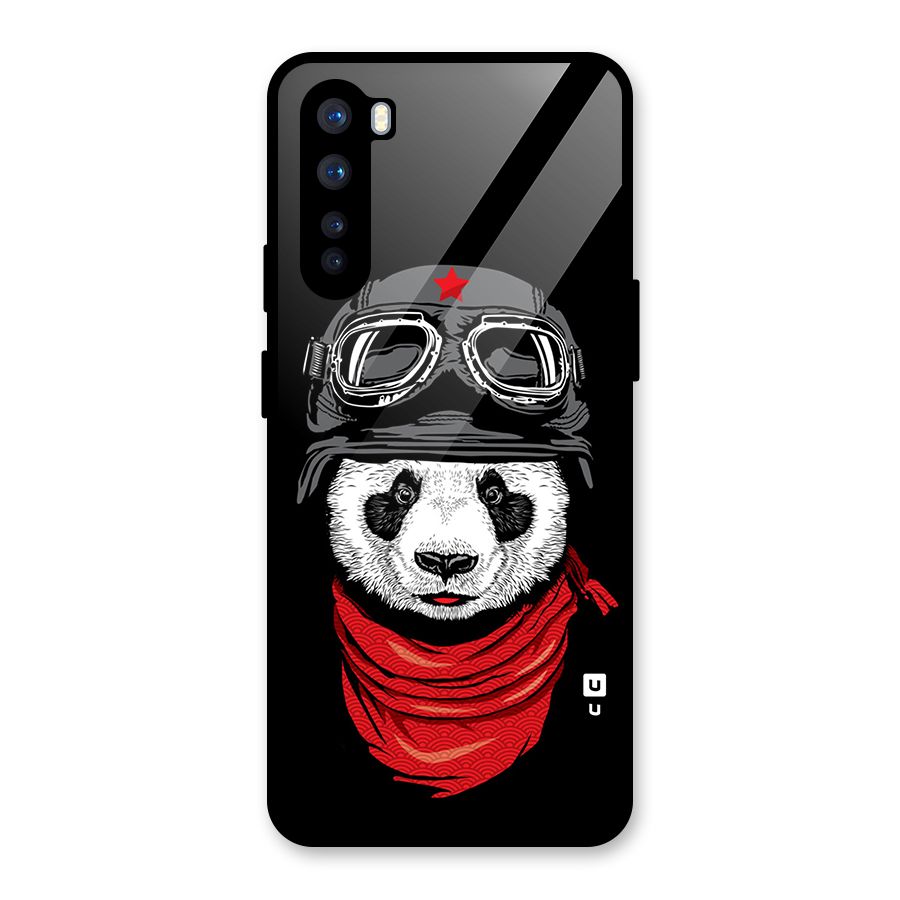 Cool Panda Soldier Art Glass Back Case for OnePlus Nord