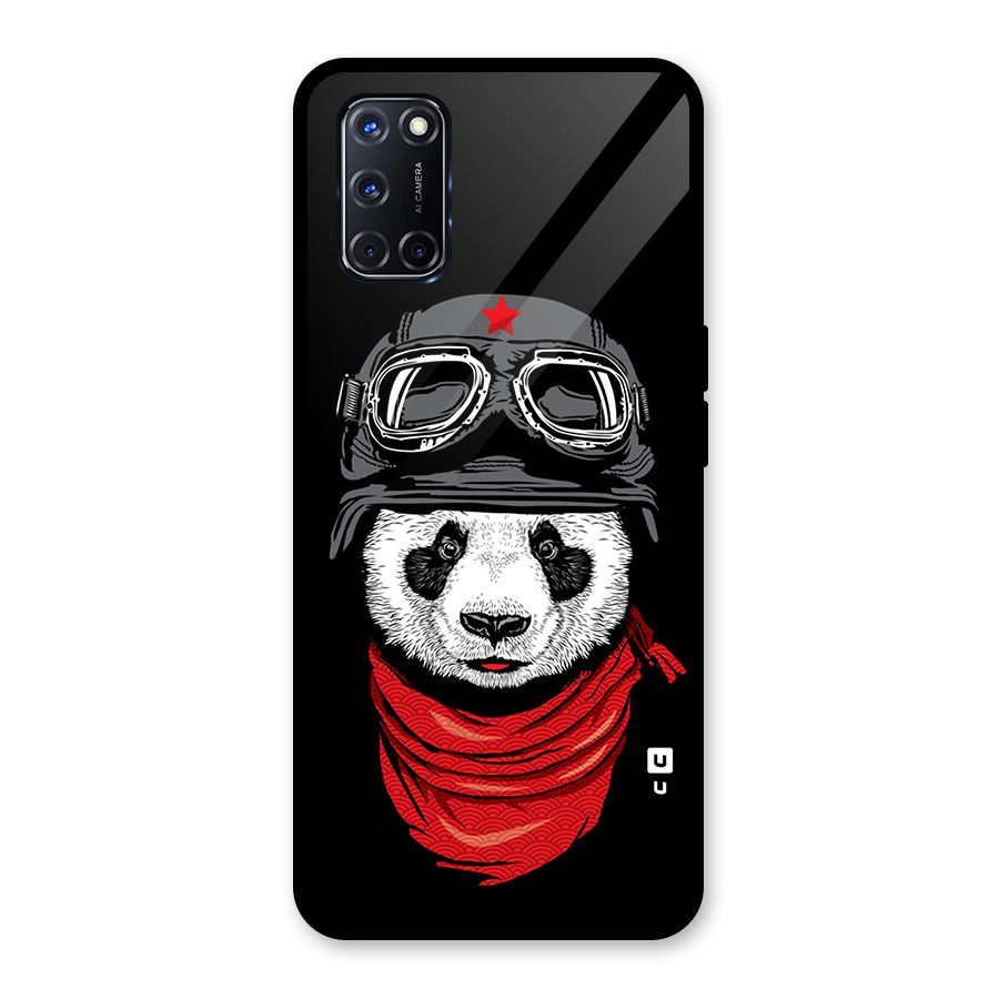 Cool Panda Soldier Art Glass Back Case for Oppo A52