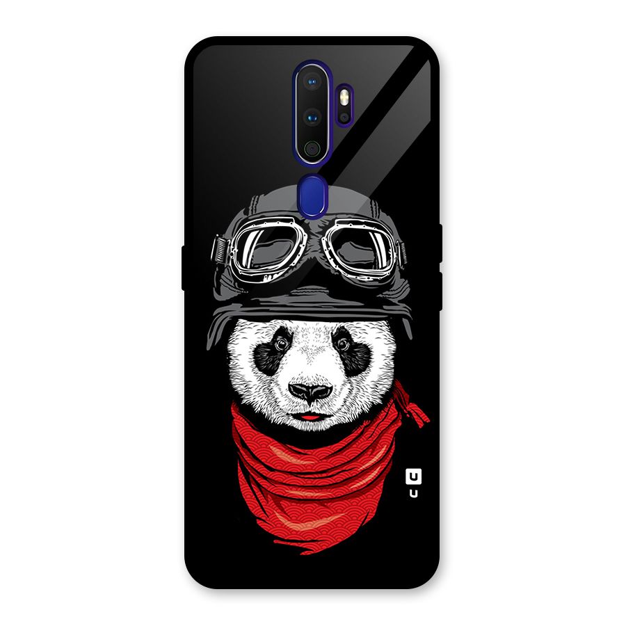 Cool Panda Soldier Art Glass Back Case for Oppo A9 (2020)
