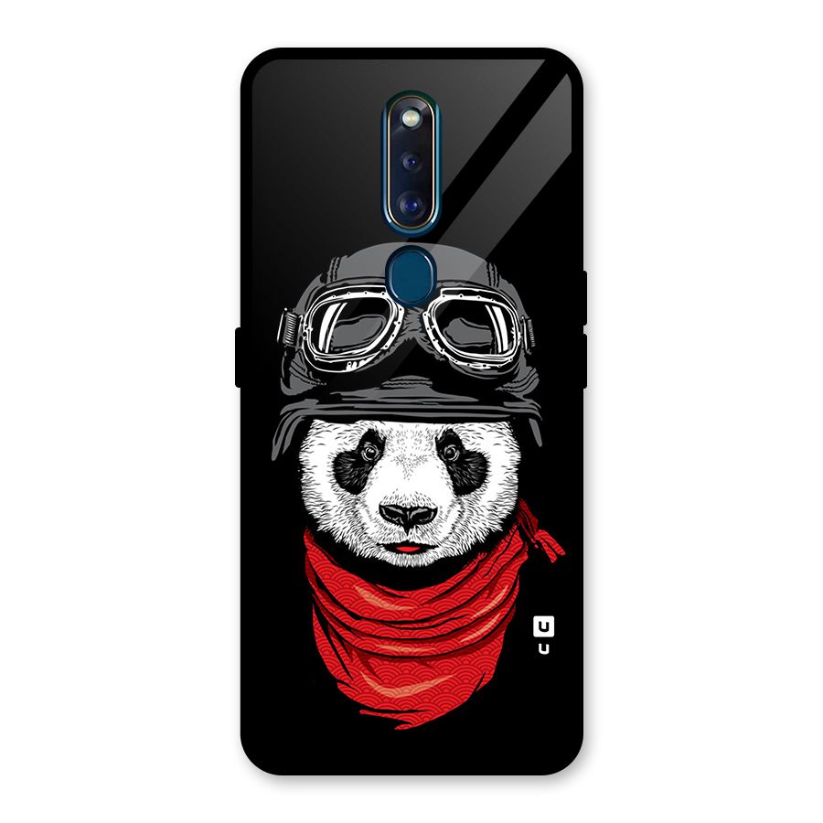 Cool Panda Soldier Art Glass Back Case for Oppo F11 Pro