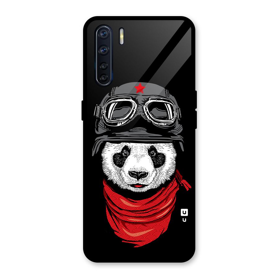 Cool Panda Soldier Art Glass Back Case for Oppo F15