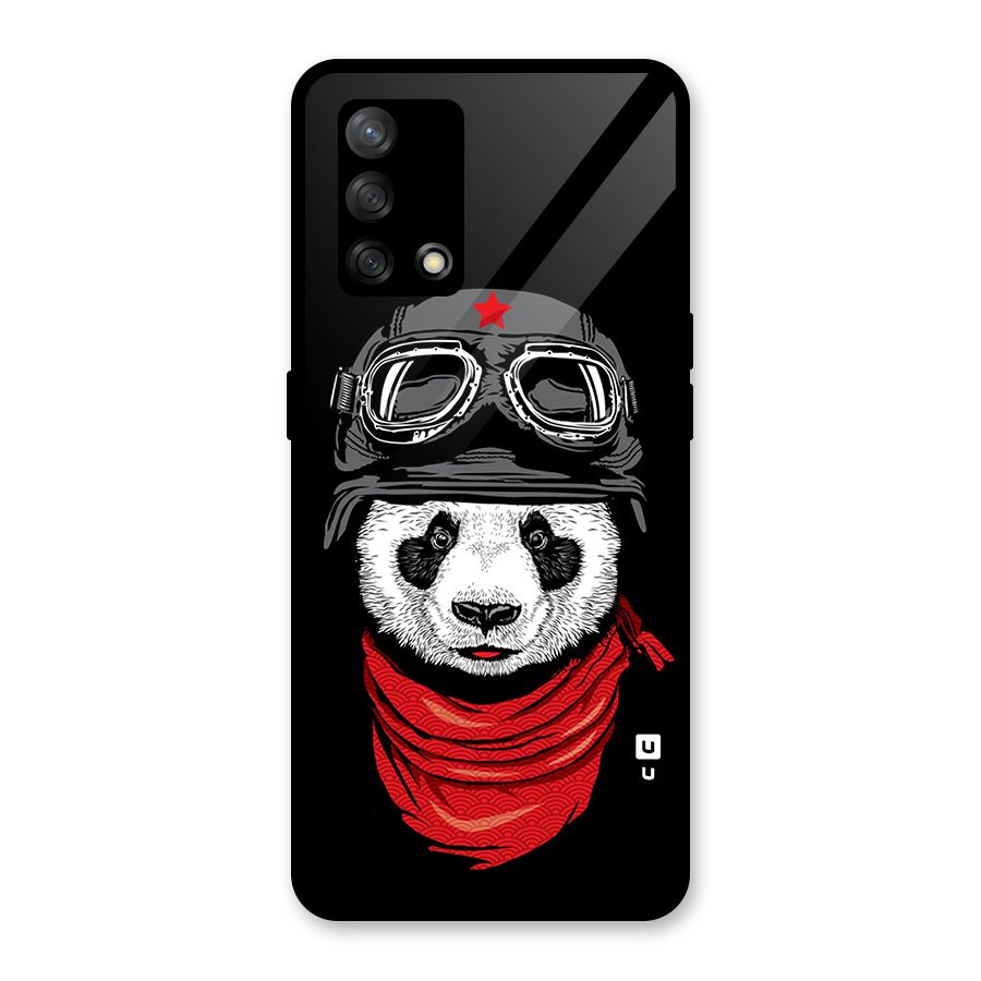 Cool Panda Soldier Art Glass Back Case for Oppo F19