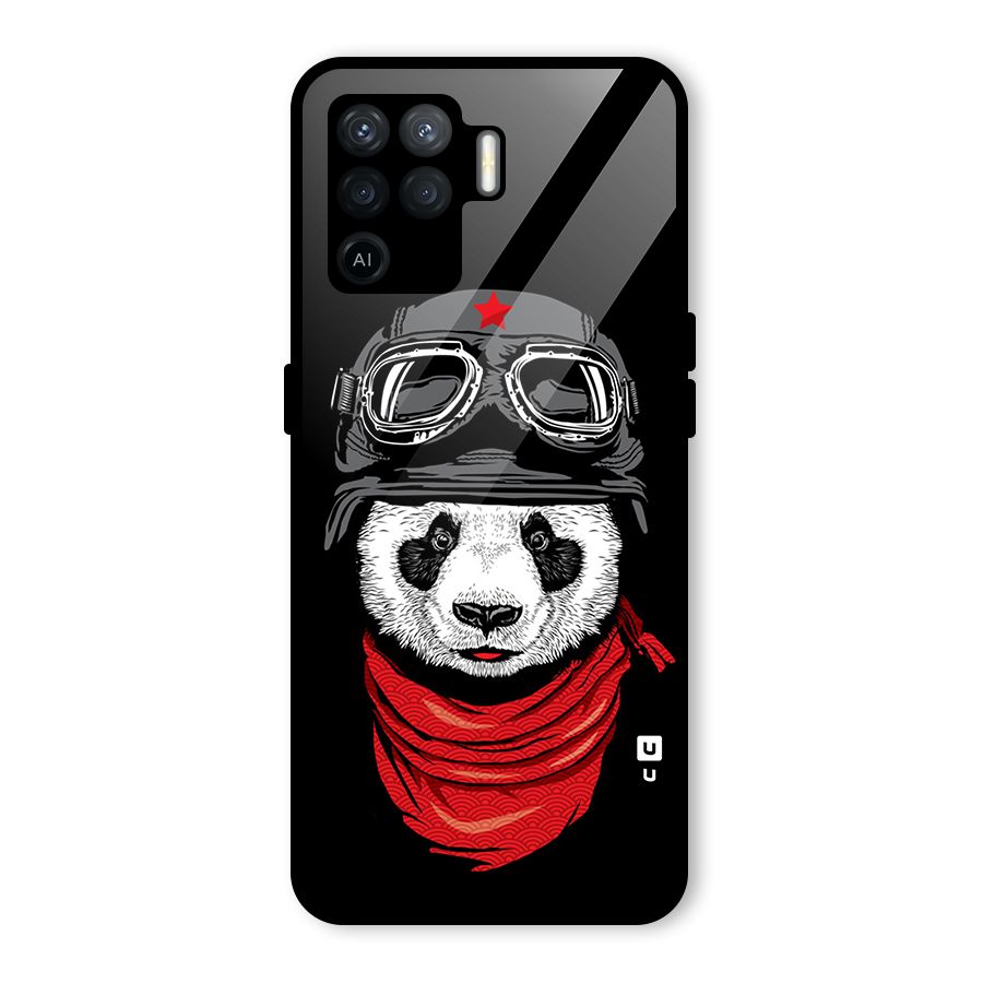 Cool Panda Soldier Art Glass Back Case for Oppo F19 Pro