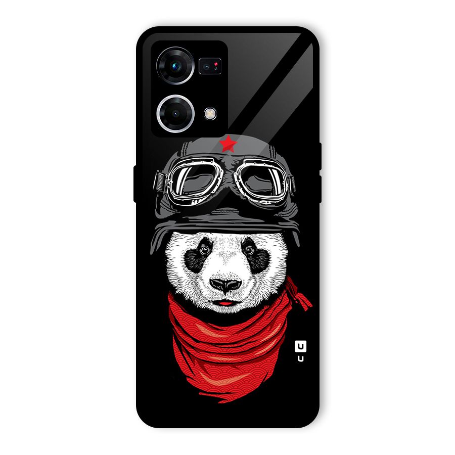 Cool Panda Soldier Art Glass Back Case for Oppo F21s Pro 4G