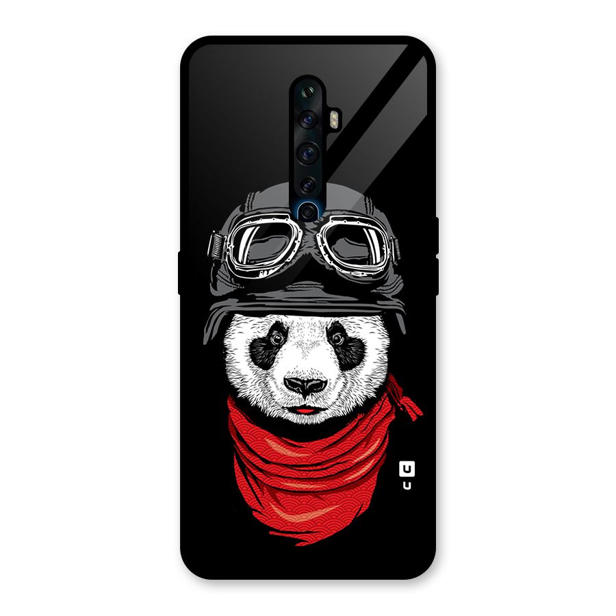 Cool Panda Soldier Art Glass Back Case for Oppo Reno2 F