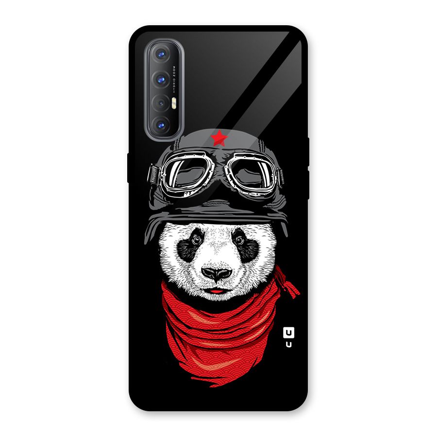 Cool Panda Soldier Art Glass Back Case for Oppo Reno3 Pro