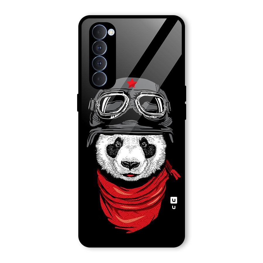 Cool Panda Soldier Art Glass Back Case for Oppo Reno4 Pro