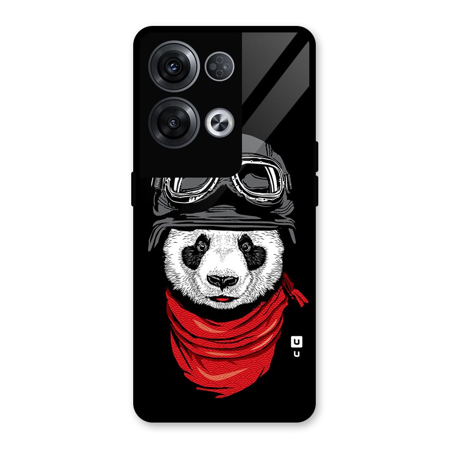 Cool Panda Soldier Art Glass Back Case for Oppo Reno8 Pro 5G