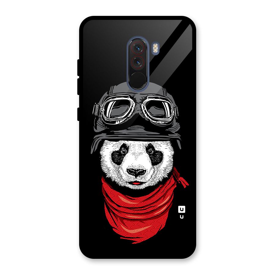 Cool Panda Soldier Art Glass Back Case for Poco F1